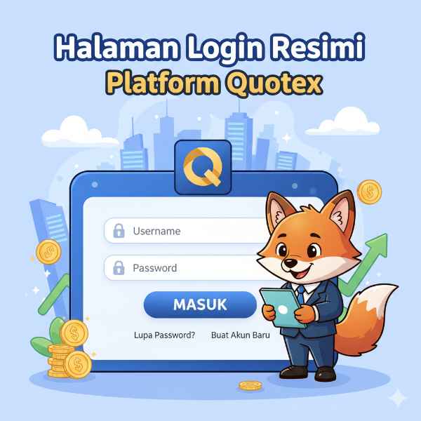 Halaman login resmi platform Quotex