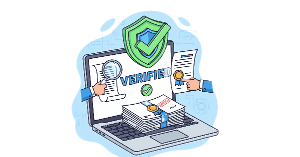 Ilustrasi proses verifikasi identitas online